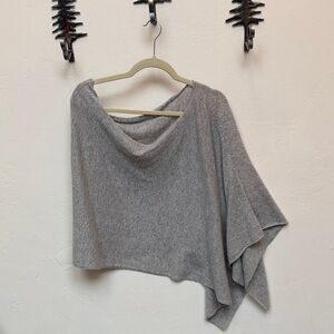 Gray Cashmere Women's Poncho Sweater